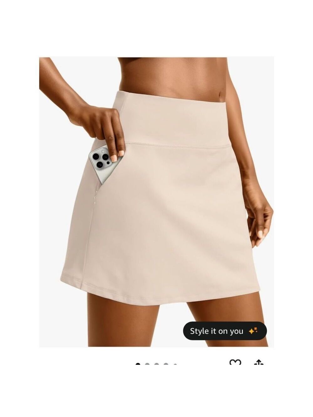 Oyamiki Golf Skirts High Waisted Skorts for Summer with 4 Pockets, Khaki, XL
